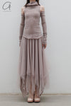 marc le bihan off shoulder turtleneck top 26952 E23 ROSE ANCIEN